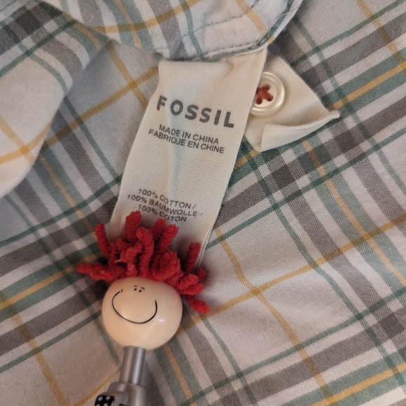 Fossil 54 pearl snap button down short sleeve - Picture 2 of 4